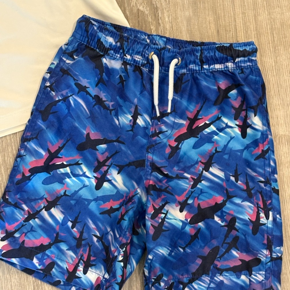 Lands' End & Crewcuts Swim Rashguard Set - Picture 2 of 5